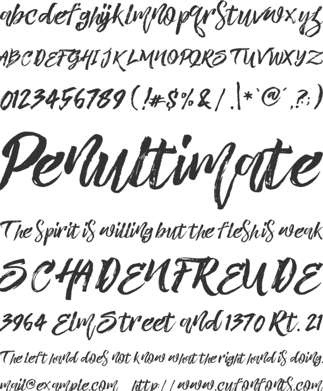 Valiente Brush FREE PERSONAL US font preview