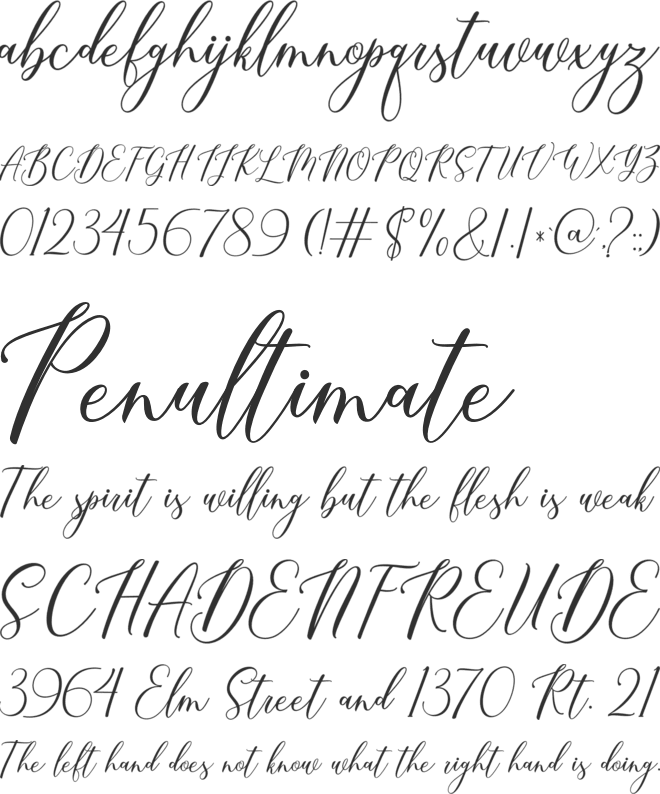Bretallia font preview