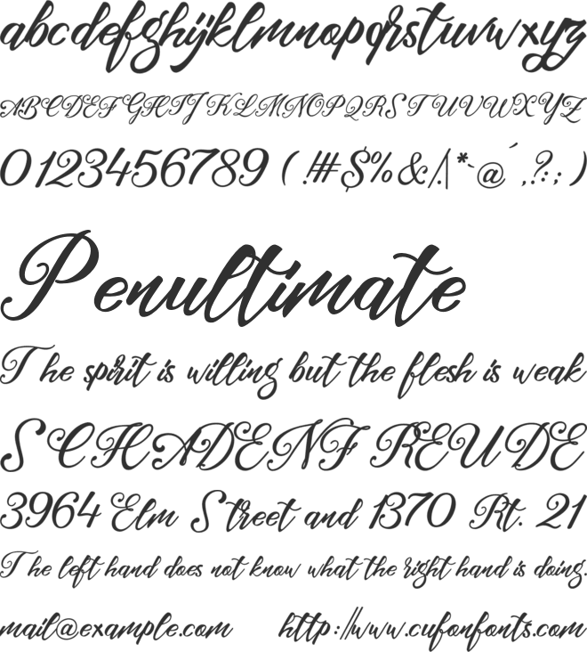 Zailla Script FREE PERSONAL US font preview