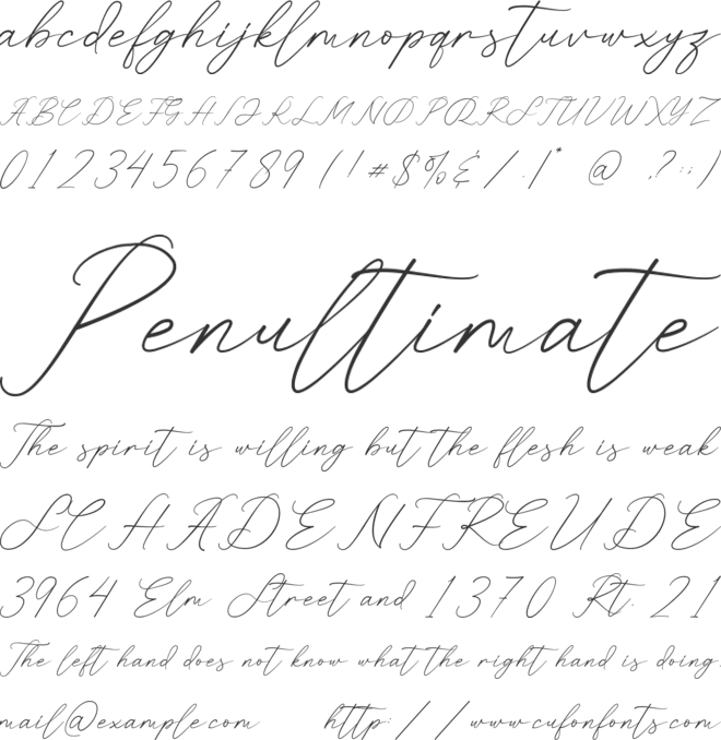 Oriella font preview