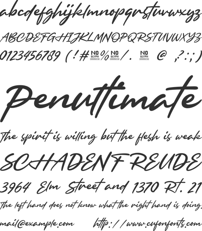 Browellay Synthya font preview