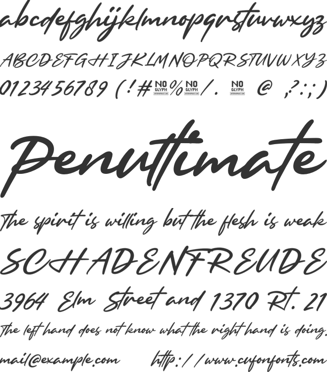 Browellay Synthya font preview