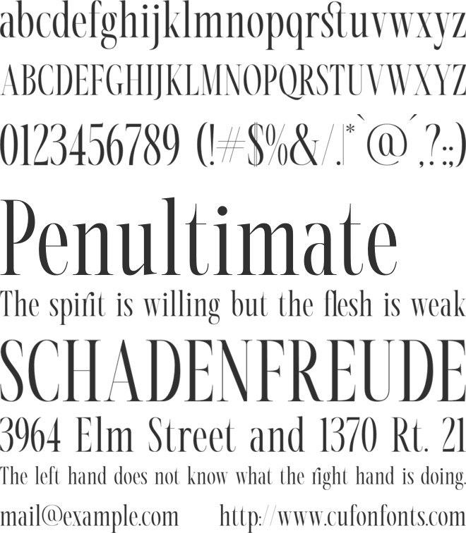 Nortine font preview