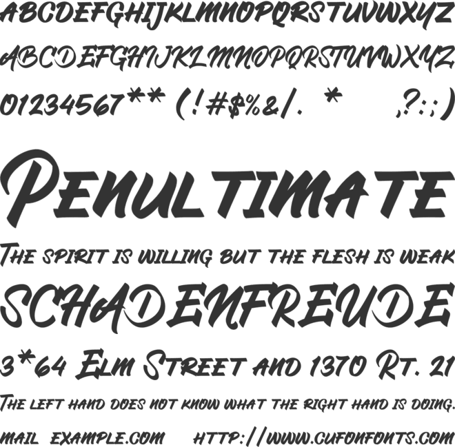 Vibrant Handmark font preview