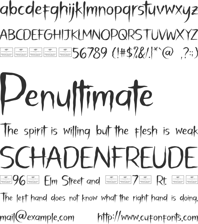 Chilling Trickster font preview