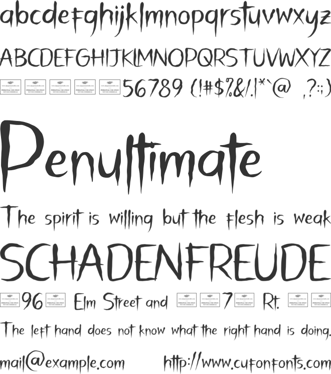 Chilling Trickster font preview