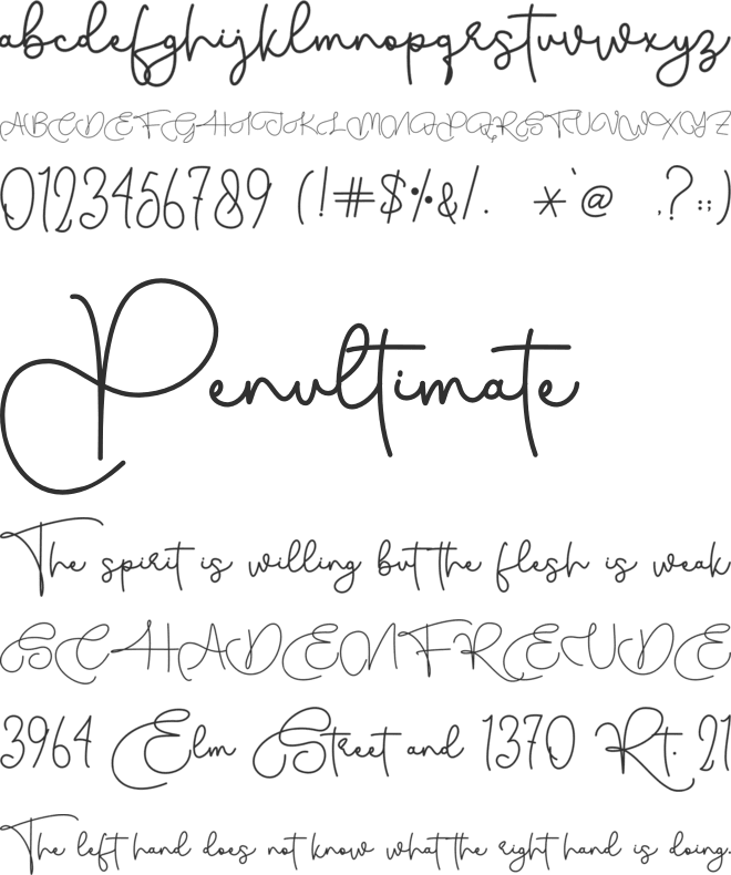 Alywita Love - Personal Use font preview
