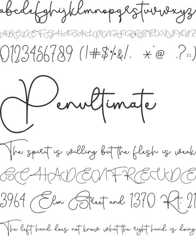 Alywita Love - Personal Use font preview