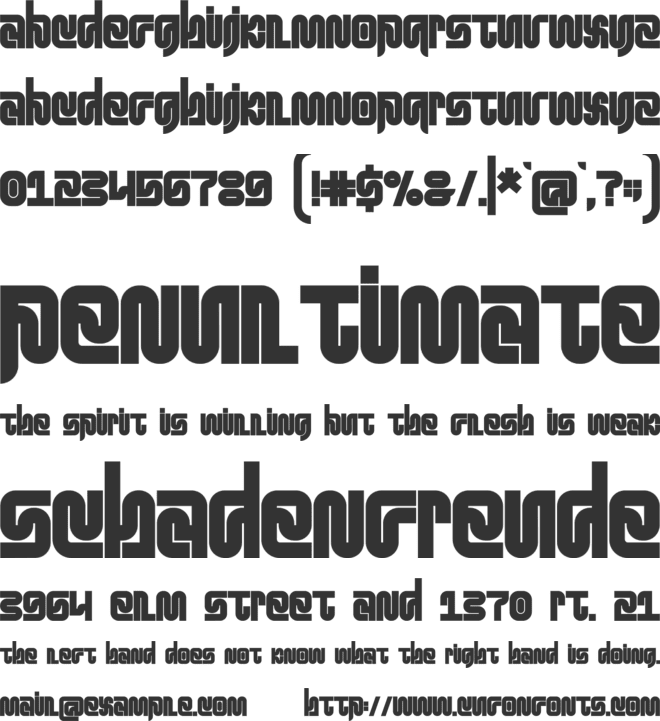 Canger staong font preview