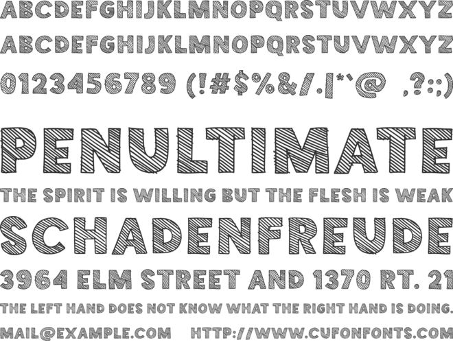 Crossed Out font preview