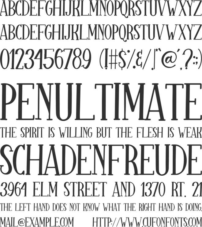 Sparkling Bright Serif font preview