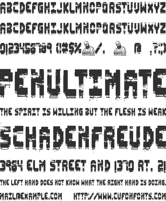 Pixel Destroyed font preview