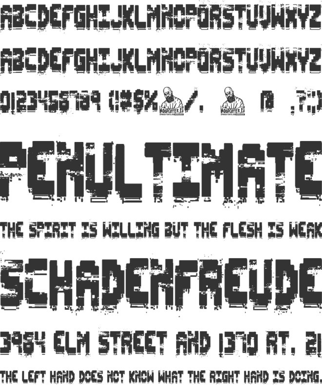 Pixel Destroyed font preview