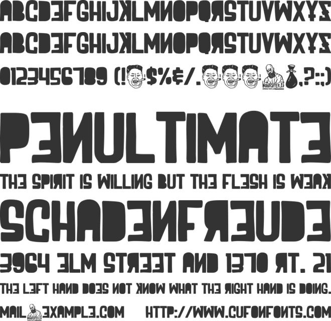 Party in North Korea font preview