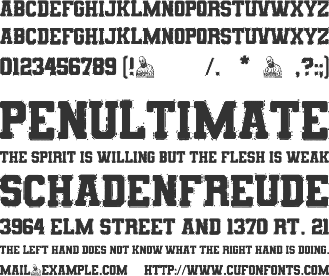 Tennessee College font preview