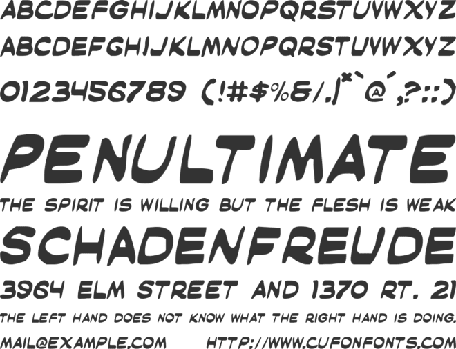 Masked Marvel font preview