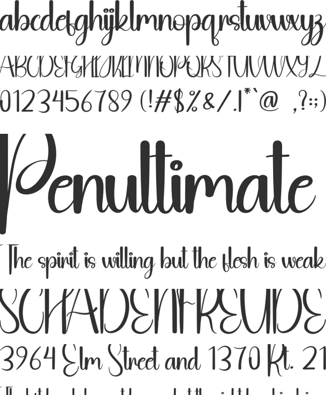 Writing Creative font preview