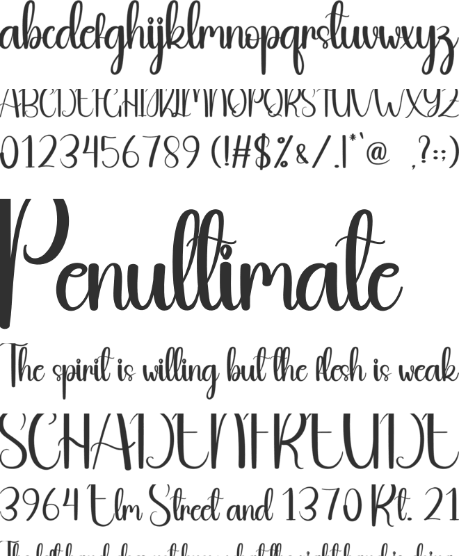 Pleased font preview