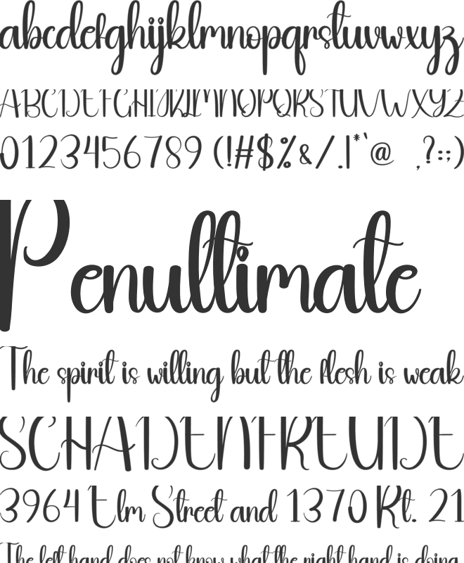 Pleased font preview