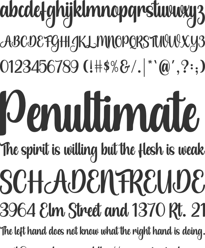 Amelyan font preview