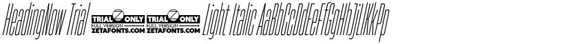 HeadingNow Trial 02 Light Italic font