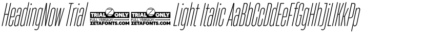 HeadingNow Trial 12 Light Italic font