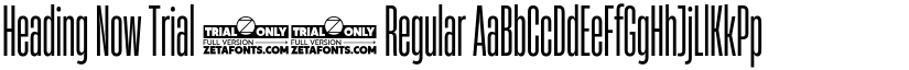 Heading Now Trial 14 Regular font