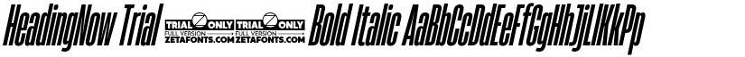 HeadingNow Trial 16 Bold Italic font