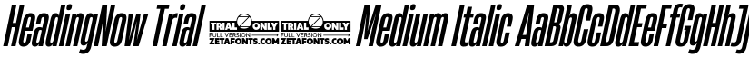 HeadingNow Trial 25 Medium Italic font