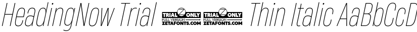 HeadingNow Trial 41 Thin Italic font