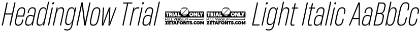 HeadingNow Trial 42 Light Italic font