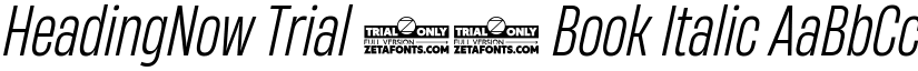 HeadingNow Trial 43 Book Italic font