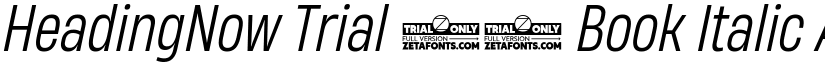 HeadingNow Trial 53 Book Italic font