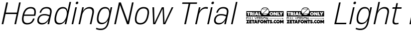 HeadingNow Trial 62 Light Italic font