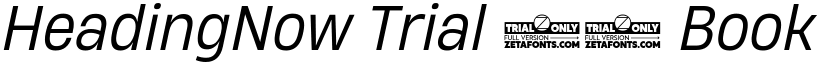 HeadingNow Trial 63 Book Italic font