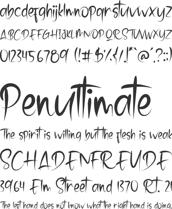 Stranger font preview