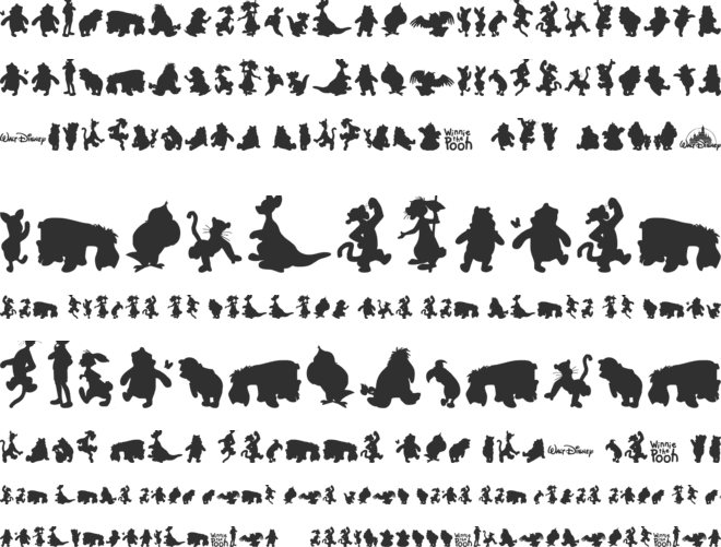 Winnie Silhouettes font preview