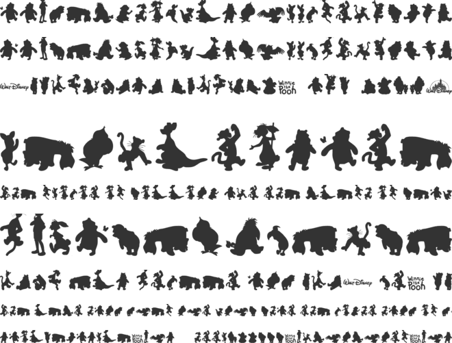 Winnie Silhouettes font preview
