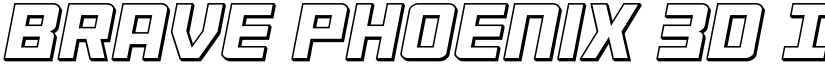 Brave Phoenix 3D Italic Regular font