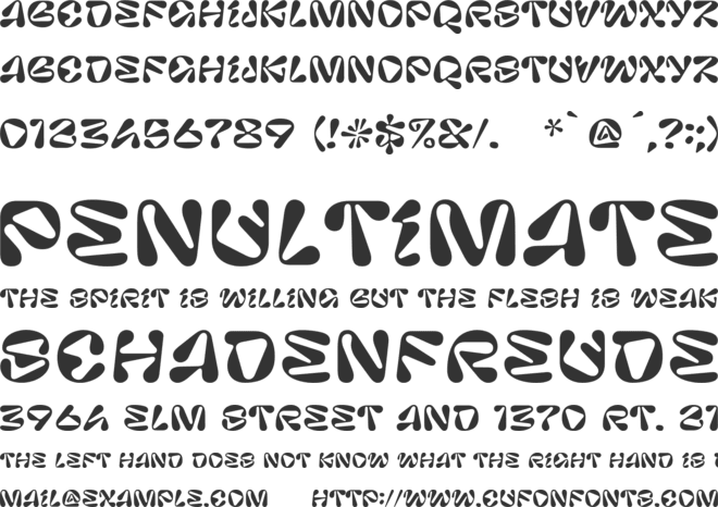 Pilowlava font preview