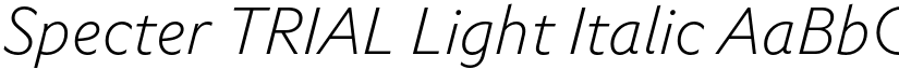 Specter TRIAL Light Italic font