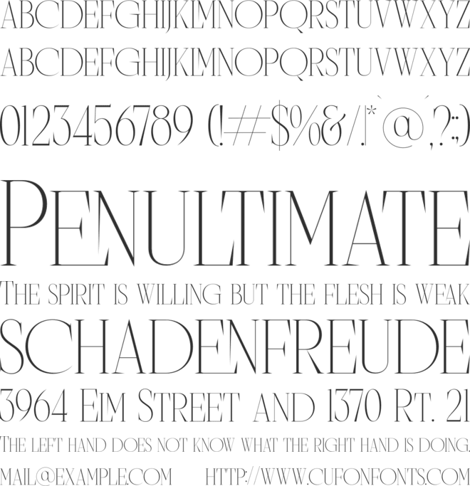 Peany Timer font preview