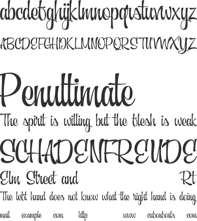 Creation font preview