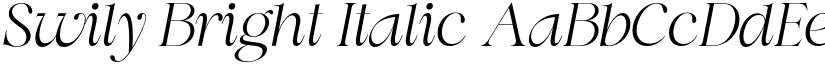 Swily Bright Italic font
