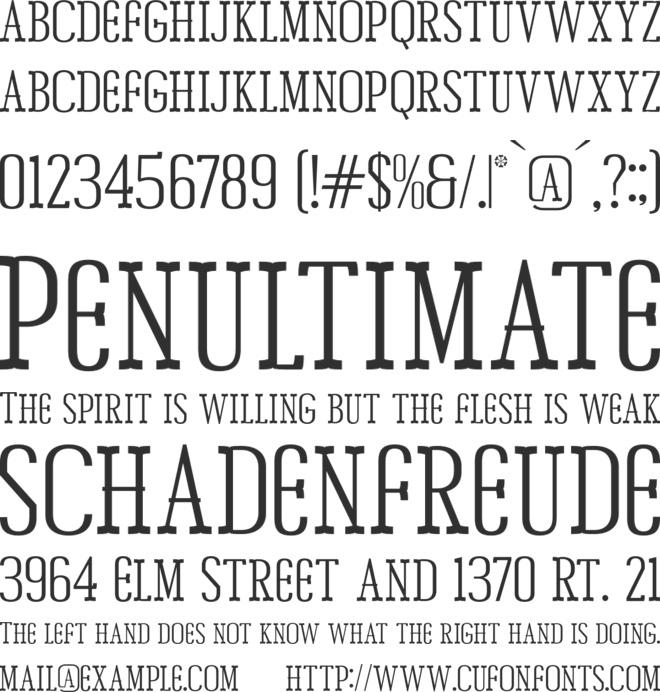 Chery Bomber font preview