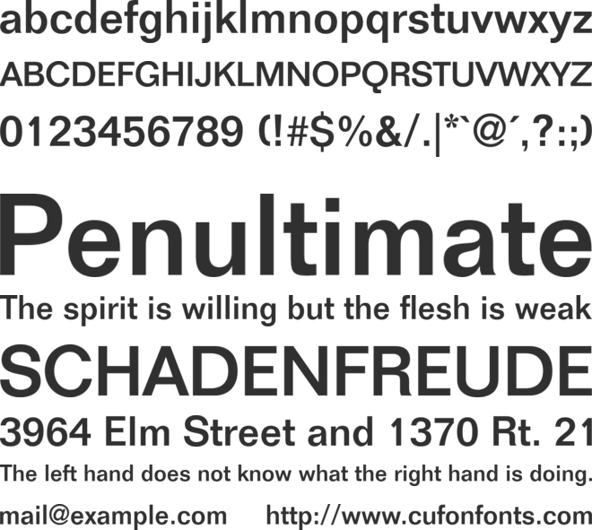 Folio Std font preview