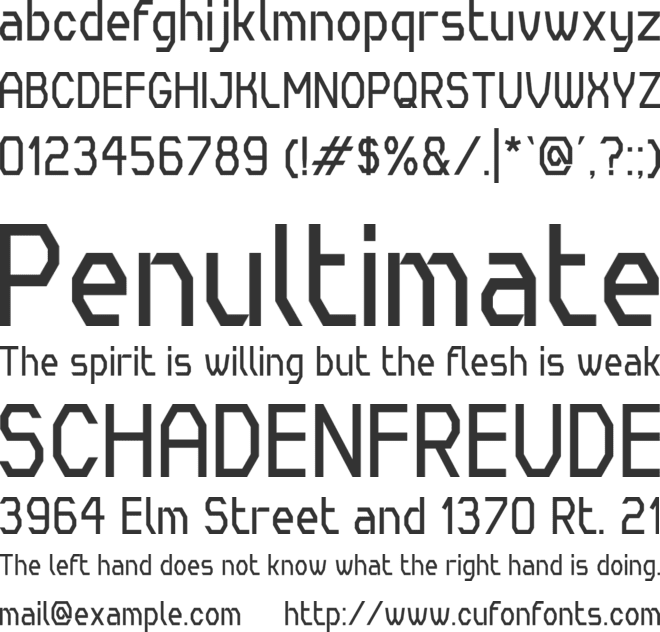 Cornerita font preview