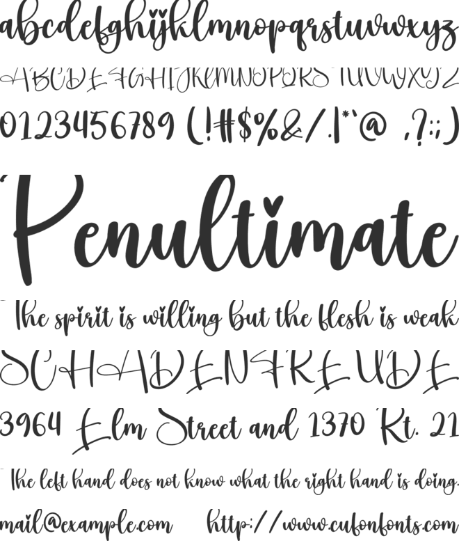 Witchy font preview