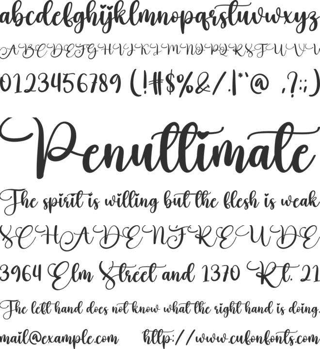 The Bakery font preview