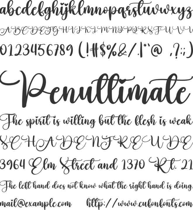 The Bakery font preview